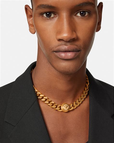 mens versace medusa chain|versace medusa necklace.